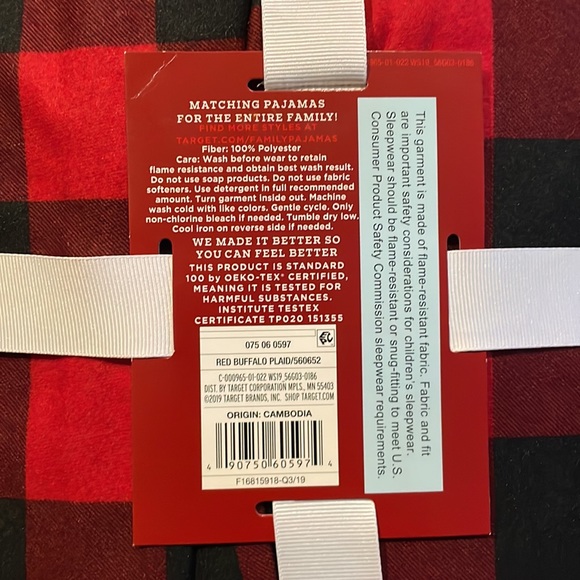 Kids Buffalo Check Pajama Set (Size 4) - Picture 4 of 4